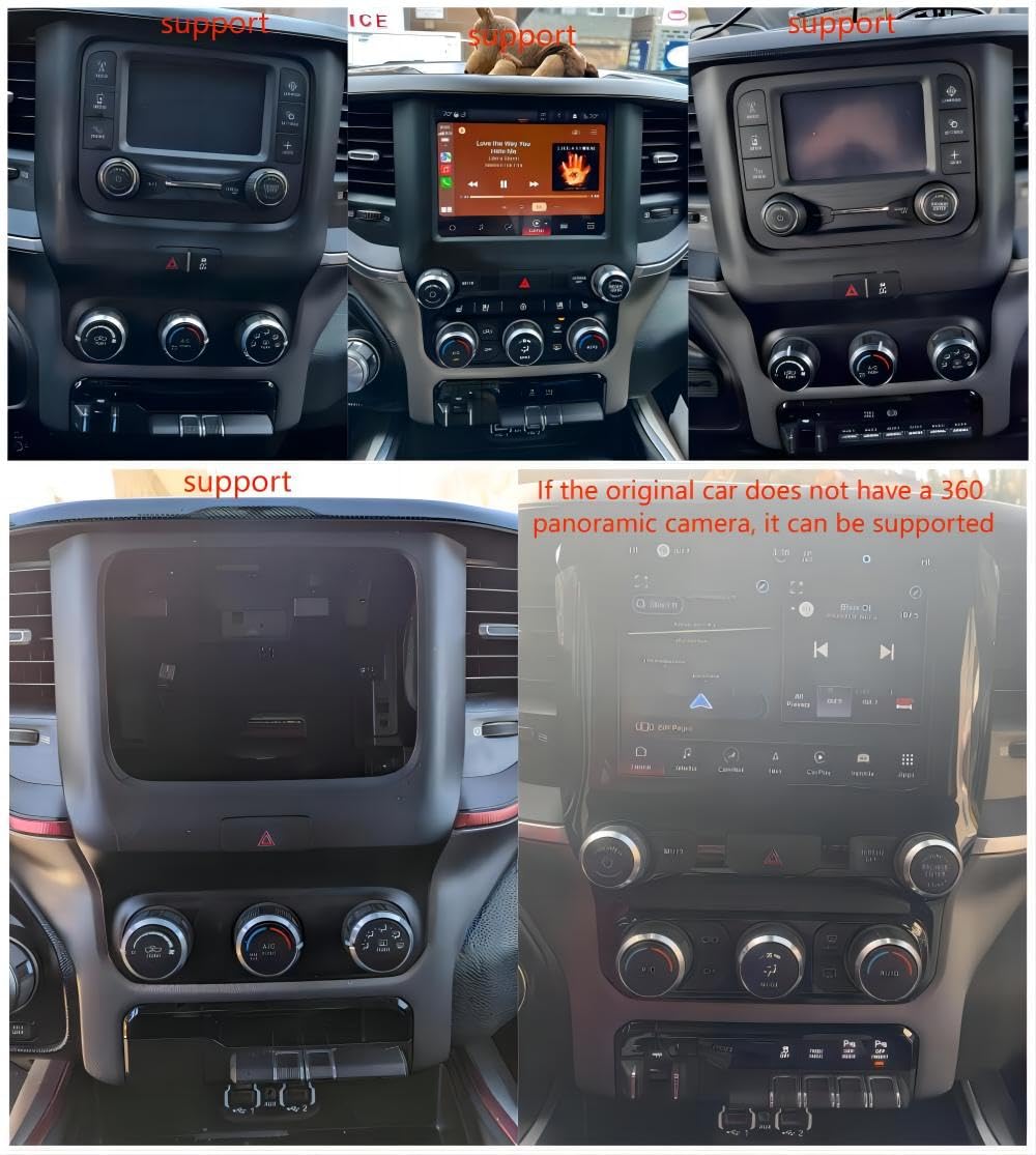 12.1" Tesla Style Car Navigation Radio for Dodge RAM with CarPlay GPS