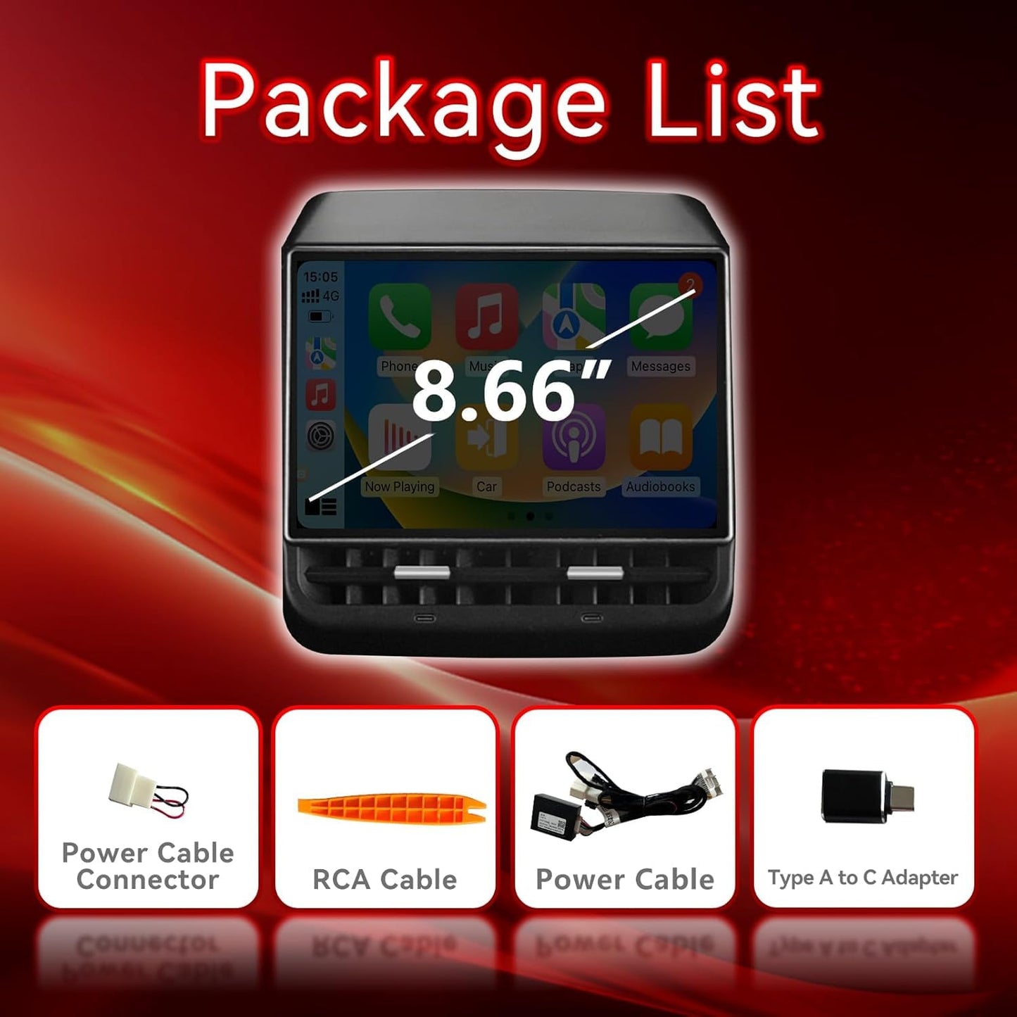 8.7" Tesla Rear Entertainment Screen with Android 14 & Wireless CarPlay