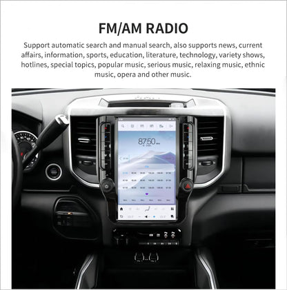 12.1" Tesla Style Car Navigation Radio for Dodge RAM with CarPlay GPS