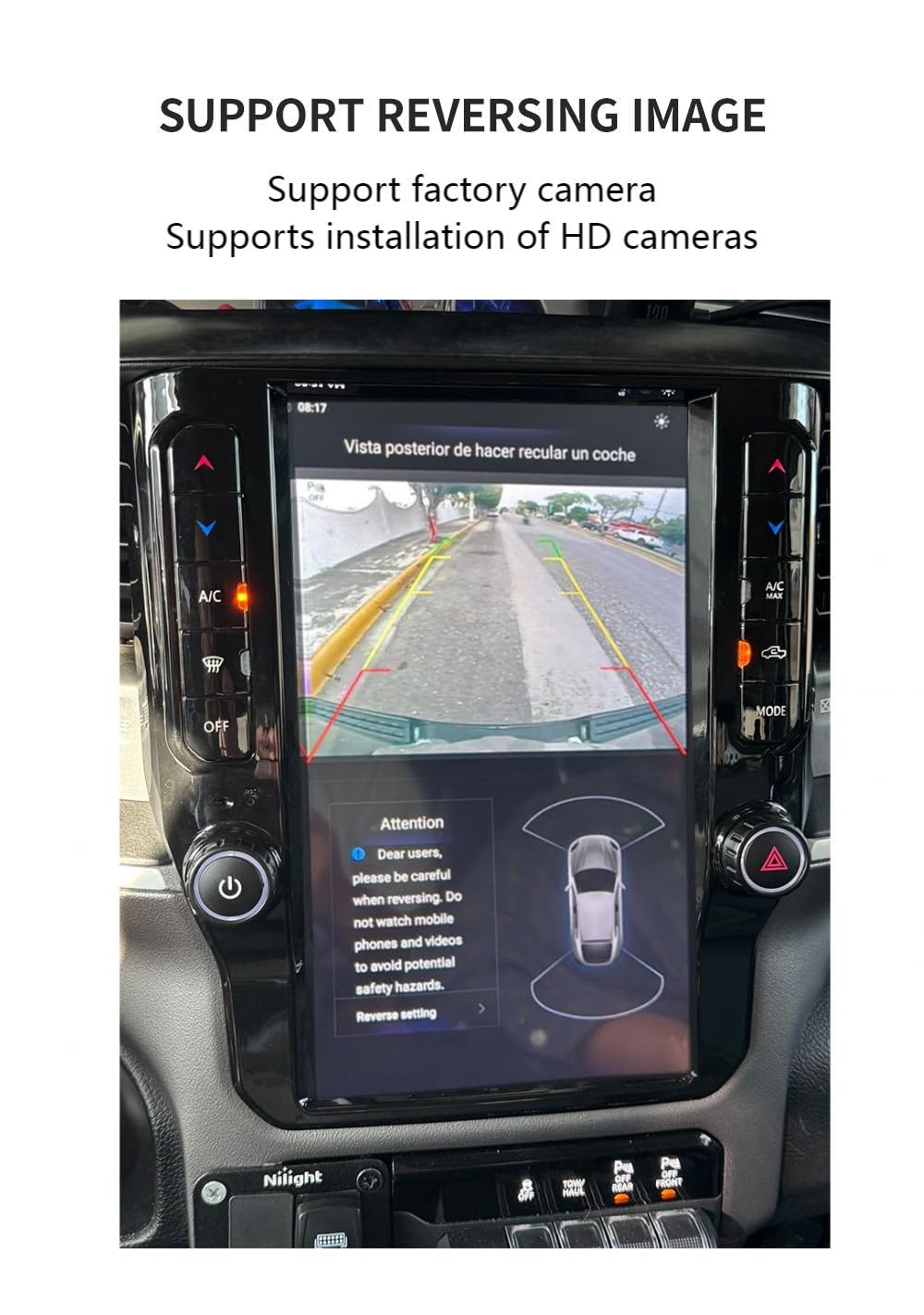 12.1" Tesla Style Car Navigation Radio for Dodge RAM with CarPlay GPS