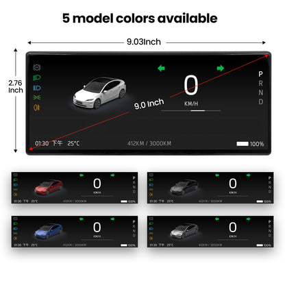 Ultra-Thin Tesla Heads Up Display with Wireless CarPlay & Front Camera