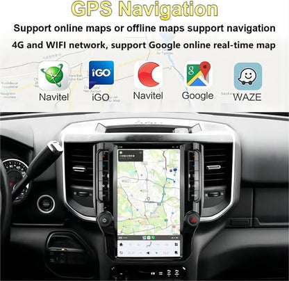 12.1" Tesla Style Car Navigation Radio for Dodge RAM with CarPlay GPS