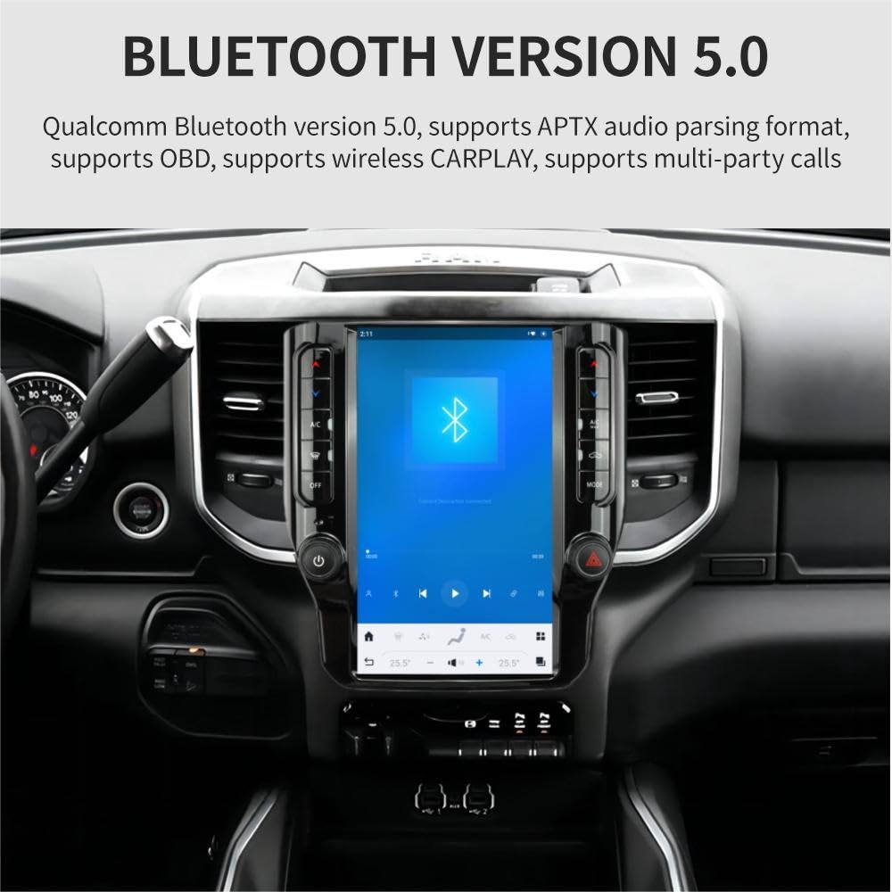 12.1" Tesla Style Car Navigation Radio for Dodge RAM with CarPlay GPS