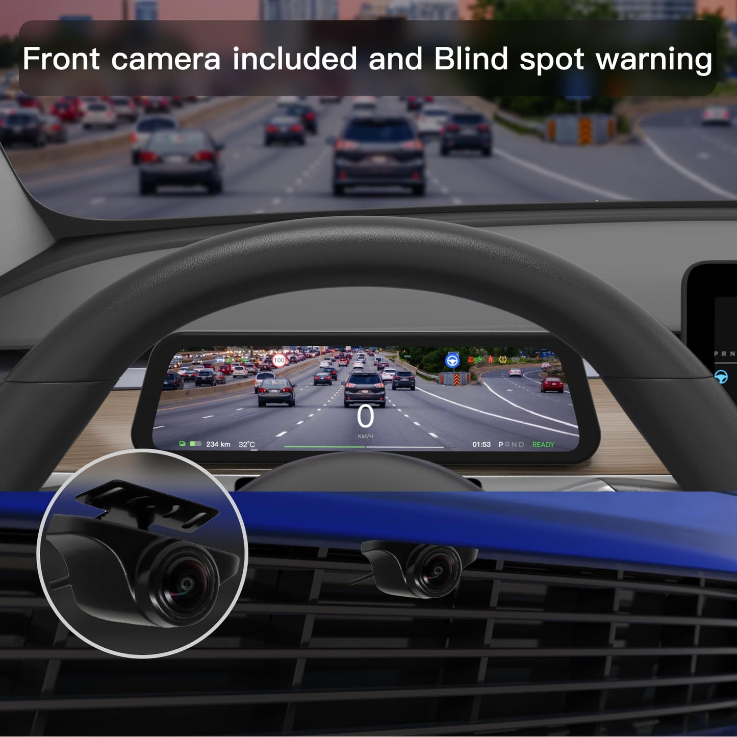 HotSunTesTec 9.6" Tesla Heads Up Display with Android Auto & OTA Updates