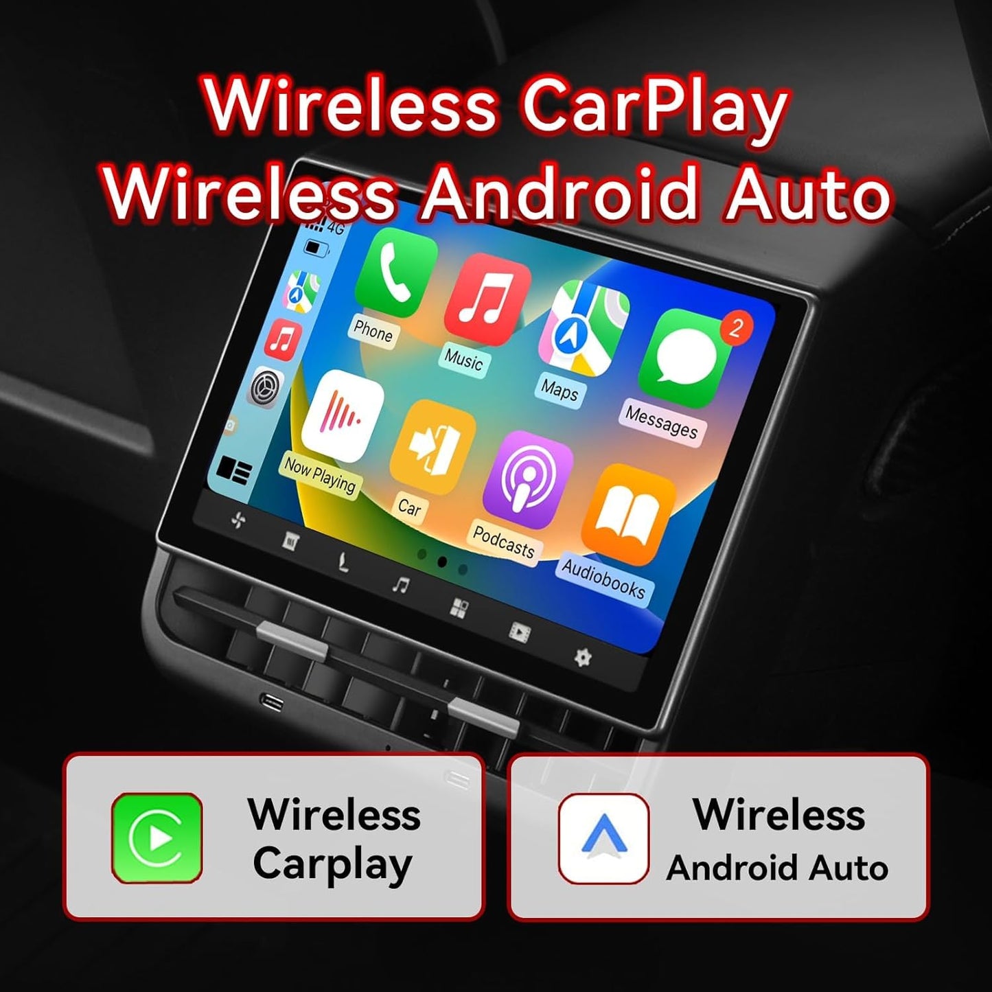 8.7" Tesla Rear Entertainment Screen with Android 14 & Wireless CarPlay
