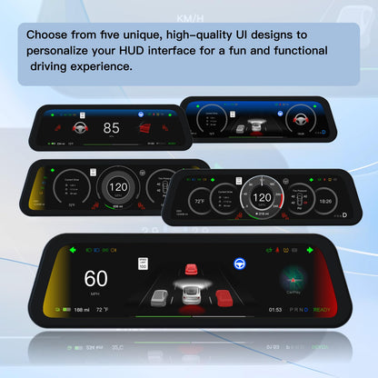 HotSunTesTec 9.6" Tesla Heads Up Display with Android Auto & OTA Updates