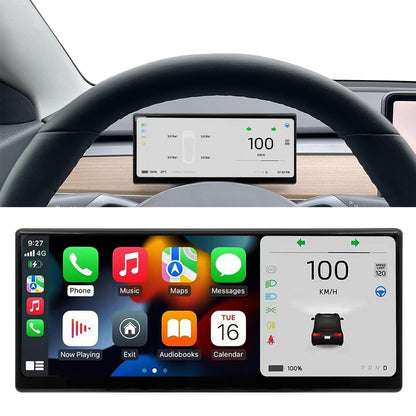 Ultra-Thin Tesla Heads Up Display with Wireless CarPlay & Front Camera