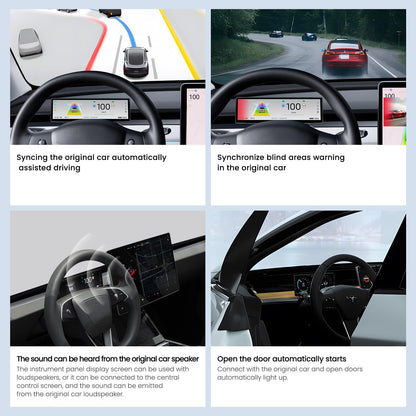 Ultra-Thin Tesla Heads Up Display with Wireless CarPlay & Front Camera