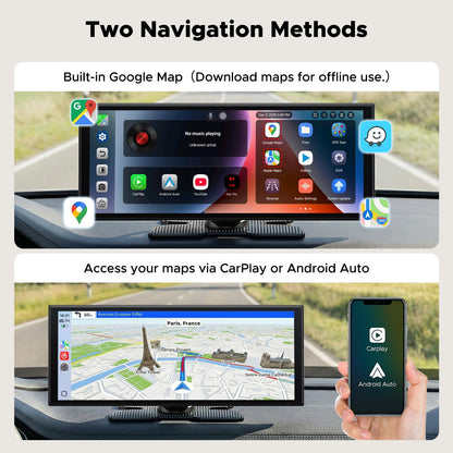 11" AI CarPlay Screen with Google Play GPS Android Auto & DVR Camera